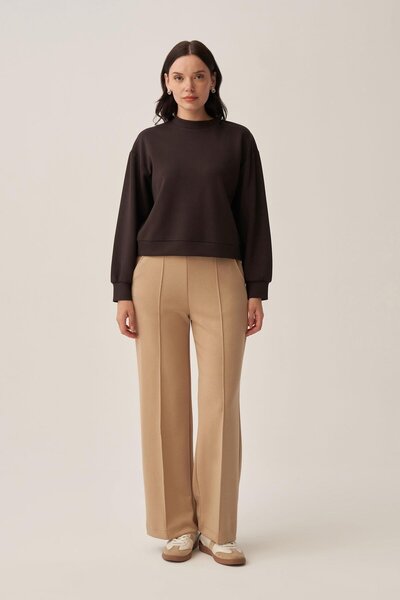 ALLDAY Beige-Soft Textured Palazzo Pants