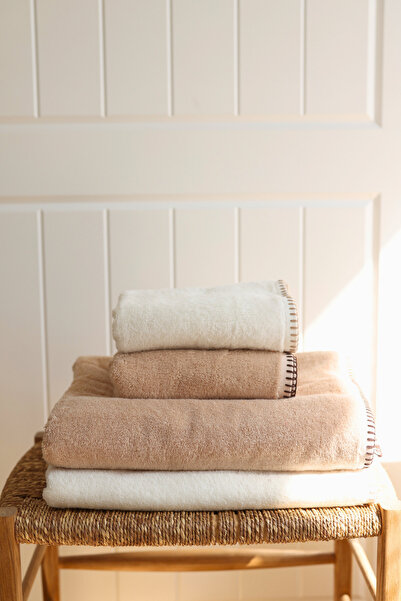 İrya Shadow 100% Cotton Bath Towel 70X140 cm Ecru