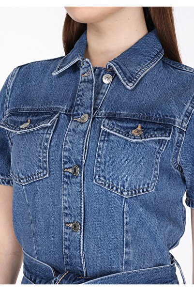 Colin's Slim Fit Düz Kadın Denim Kolsuz Elbise