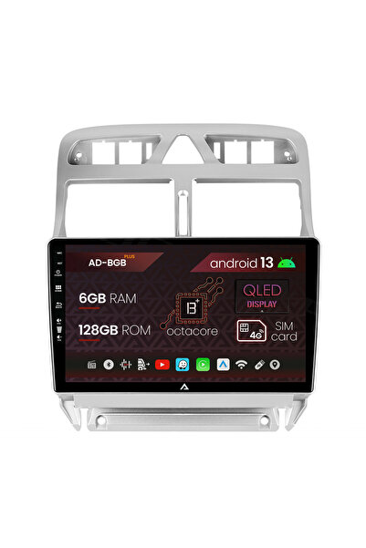 AutoDrop Navigatie Peugeot 307, Android 13, B-Octa / 6GB + 128GB, 9"