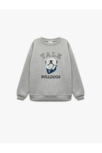Koton Lisanslı Uzun Kollu Bisiklet Yaka Baskılı Şardonlu Sweatshirt