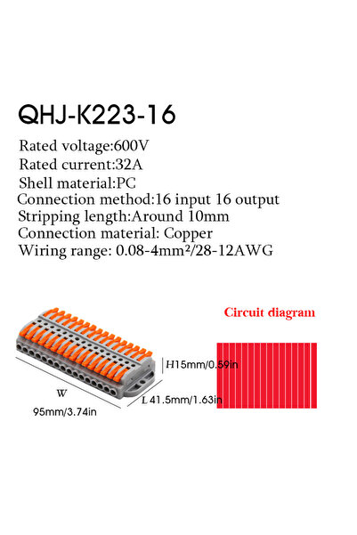 Choice11 1 قطعة 223-16 1 قطعة موصل سلكي 2-30 دبوسًا كابل توصيل سريع عالمي مضغ...