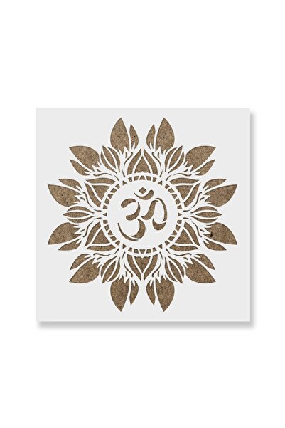 Maxrom Stencil Wall painting, plaster 0.7mm Om Flower Mandala Reusable, model MXSP7150, 500 x 500 mm