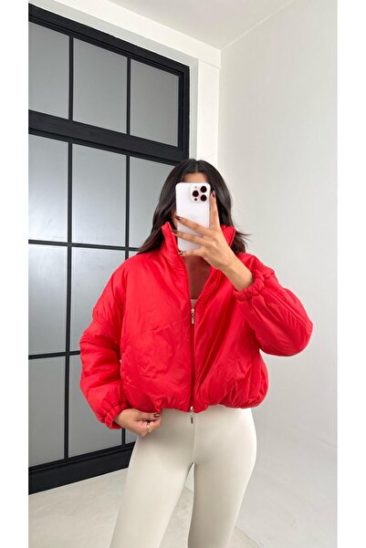 Gaus Red Short Puffer Jacket Gaus-00137
