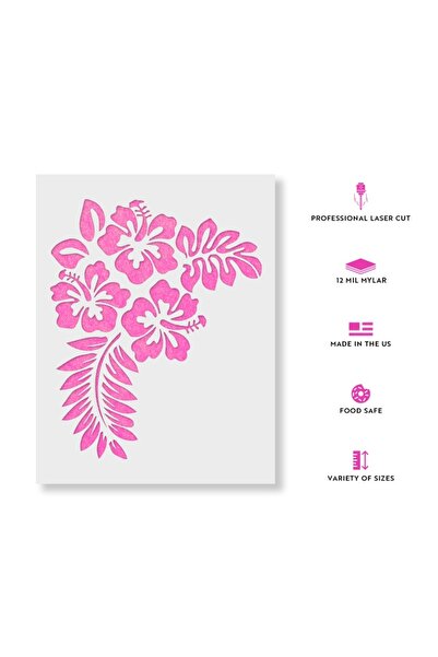 Maxrom Stencil Wall painting, plaster 0.7mm Hibiscus Flower Stencil Reusable, model MXSP7171, 100 x 10
