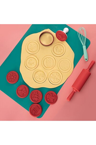 Flippy Set 6 ștampile pentru fursecuri Flippy, cu tematică de Crăciun, fabricate din silicon alimentar non-toxic