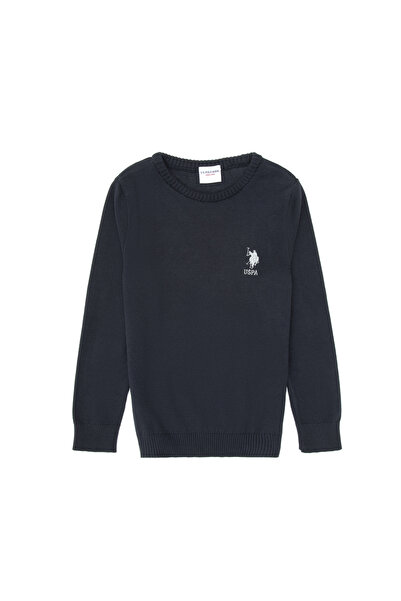 U.S. Polo Assn. Pulover pentru băieți, albastru marin guler rotund basic 5030...