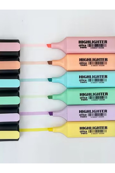 Share the Love مجموعة أقلام تحديد متنوعة من 6 ألوان باستيل زاهية