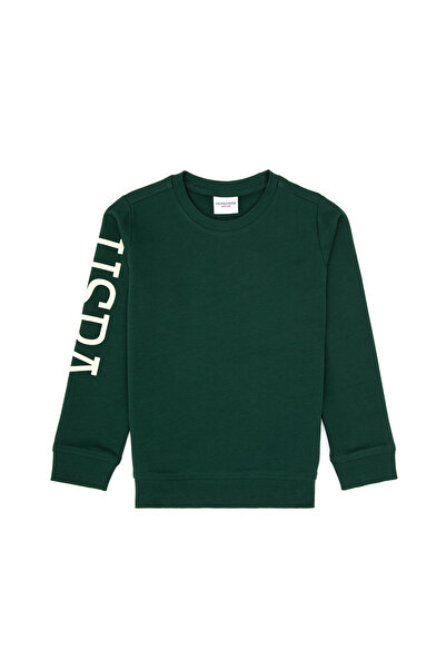 U.S. Polo Assn. Erkek Çocuk Koyu Yeşil Basic Bisiklet Yaka Sweatshirt 5031383...