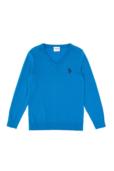 U.S. Polo Assn. Erkek Çocuk Kobalt Mavi Basic Kazak 50315611-VR077