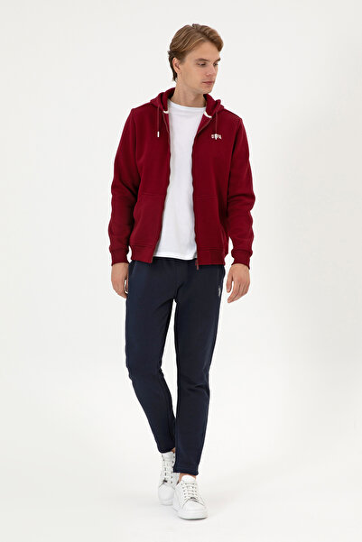 U.S. Polo Assn. Erkek Regular Fit Bordo Şardonlu Örme Hırka 50313755-VR014