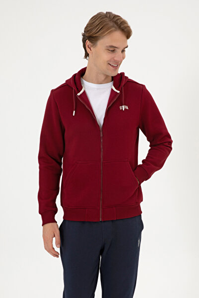U.S. Polo Assn. Erkek Regular Fit Bordo Şardonlu Örme Hırka 50313755-VR014
