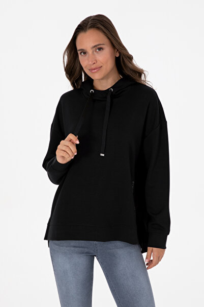 U.S. Polo Assn. Women's Black Modal Blend Hooded Sweatshirt 50313561-Vr046