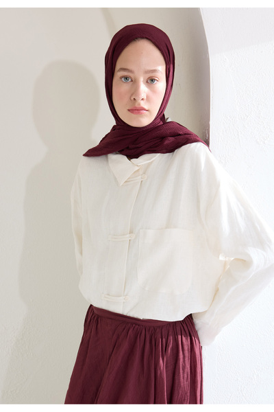 Freshscarfs Modal Checked Shawl Burgundy