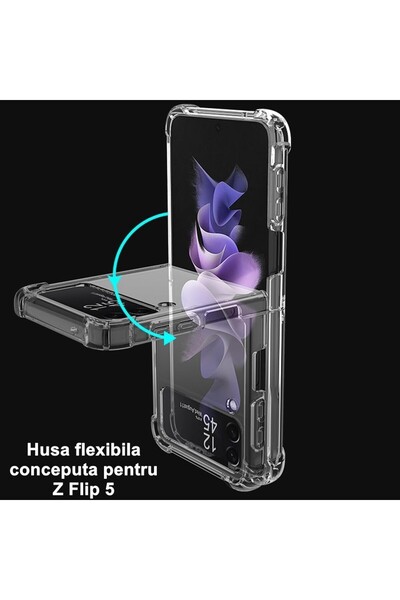 Flippy protective case compatible with Samsung Z Flip 5, MagSafe, blister, large camera cutout, tran