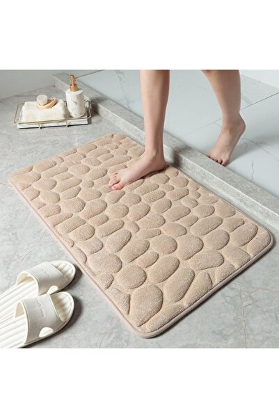 Flippy Non-Slip Bath Mat, Flippy, Quick Drying, 3D Stone Pattern, 40x60 cm, Beige