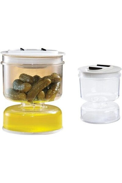 Flippy Jar for Pickles, Flippy, Liquid Separator, Airtight, Heat-resistant, Hourglass Type, 800 ml, ABS, Wh