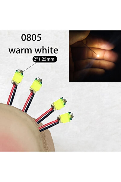 Choice1 0805 أبيض دافئ 40 قطعة/الوحدة 0402 0603 0805 1206 سلك LED SMD لقطار نموذج HO N OO مقياس أحمر أسود Li