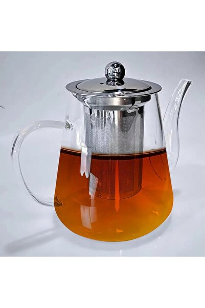 SAFA إبريق شاي زجاجي حراري سعة 800 مل مع مصفاة داخلية