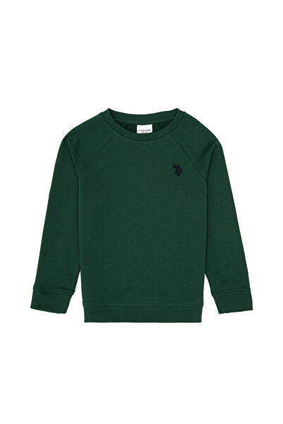 U.S. Polo Assn. Erkek Çocuk Koyu Yeşil Basic Bisiklet Yaka Sweatshirt 50313832-VR079
