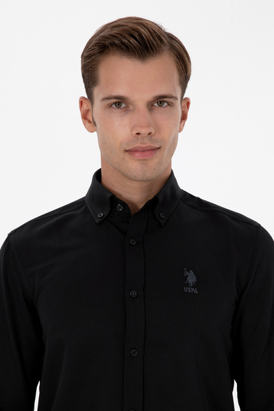 U.S. Polo Assn. Men's Black Long Sleeve Basic Shirt 50307693-Vr046