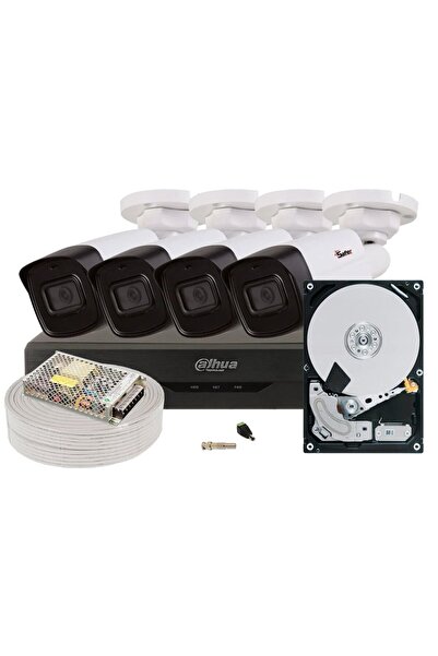 DAHUA COMPLETE video surveillance kit, 4 5 MP cameras, IR 40 m, DVR, 2TB HDD accessories, KITSAF-4X-5