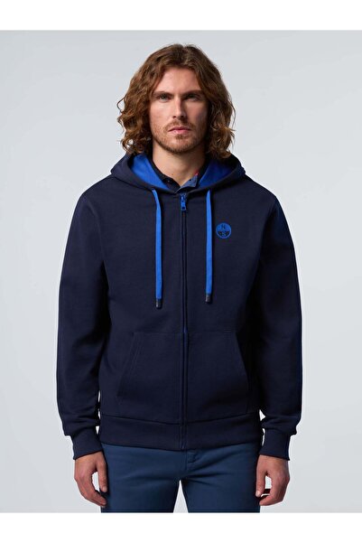 North Sails Kapüşonlu Fermuarlı Pamuk Sweatshirt