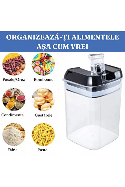 Flippy Set 7 Food Storage Containers, Flippy, Airtight Seal, Reusable Labels, Measuring Cups, 4 Different S