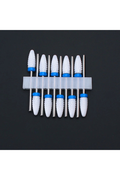 Choice6 10pc-E1C 10pcs Ceramic Nail Drill Bits Set Milling Cutter for Manicure Drills Electric Nail Files Cu