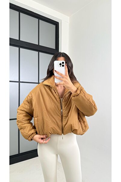 Gaus Camel Short Puffer Jacket Gaus-00137