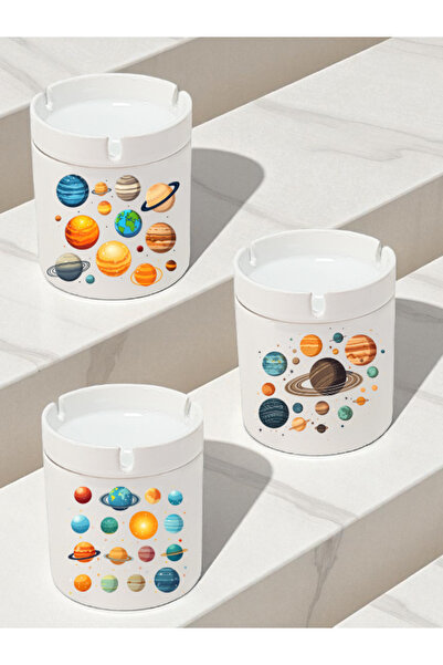 lili hediyelik Μοντέλα τασάκια 3 τεμαχίων με θέμα τον πλανήτη - Τασάκια χωρίς οσμή, κεραμικό τασάκι