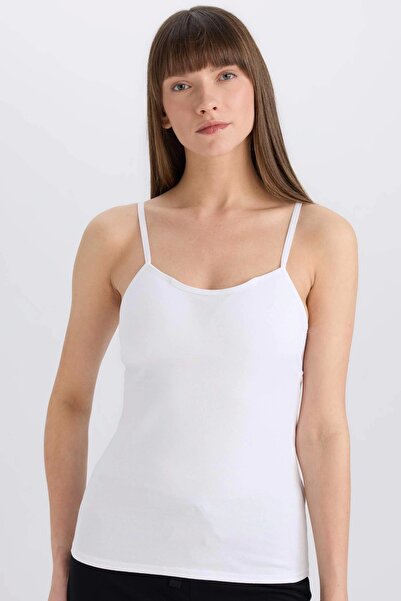 DeFacto N6090 Λευκό εσώρουχο με βαμβακερά λουράκια-Φαλούντες στην αγάπη