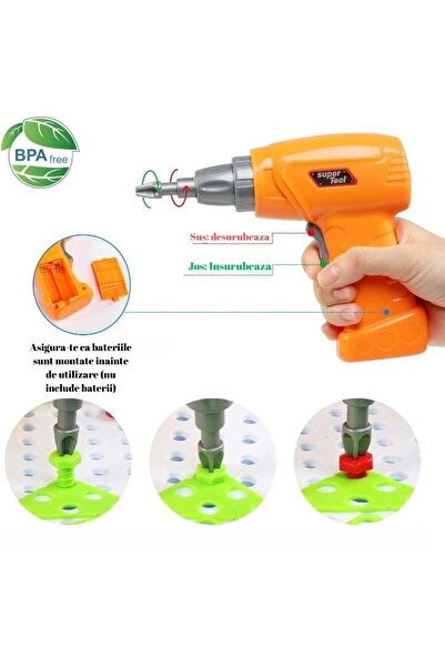 Flippy Educational and Interactive Toy, Flippy, ABS Puzzle Construction Set with Drill for Developing Creat