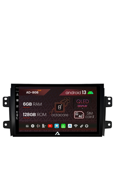 AutoDrop Navigatie Suzuki SX4 / Fiat Sedici, Android 13, B-Octa / 6GB + 128GB, 9"