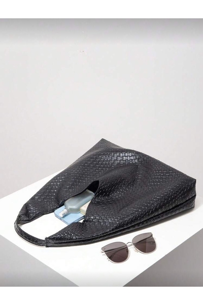 La Saade Urban Elegance Bag-Siyah Örgü Hediye Cüzdanlı Pinterest Çanta