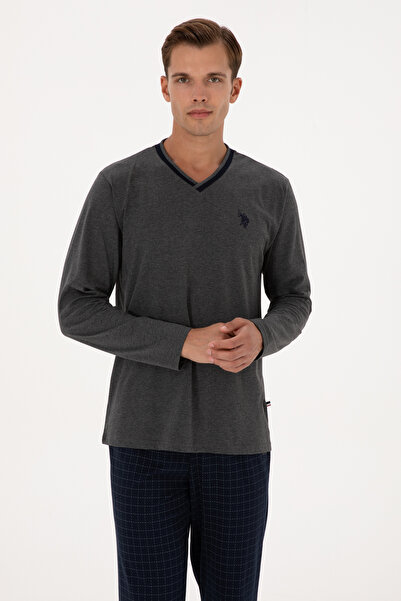 U.S. Polo Assn. Erkek Antrasit Melanj Pijama Takımı 50318616-VR081