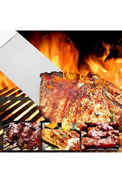 Flippy Set 3 spatule pentru grătar, flexibile, metalice, cu margini subțiri, suprafață antiaderentă, rezistente la căldură, ergonomice din lemn