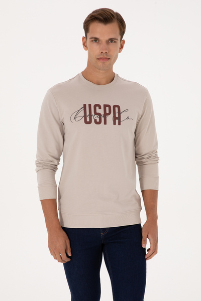 U.S. Polo Assn. Erkek Regular Fit Bisiklet Yaka Taş İnce Sweatshirt 50315570-...