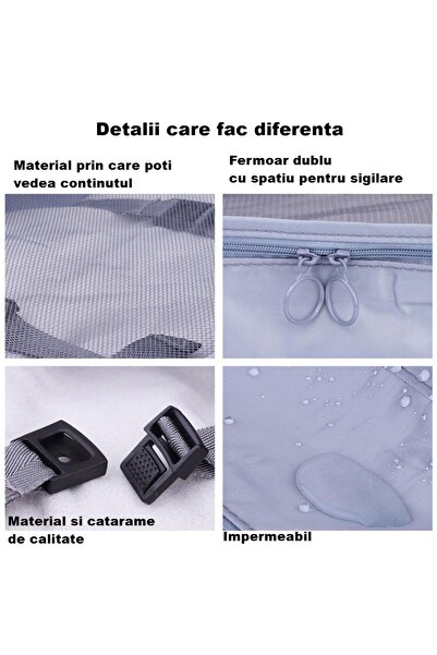 Flippy Set of 8 Flippy Luggage Organizer Covers, Waterproof Polyester, Zipper, Shoe Bag Included, Foldable, Gray