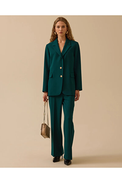 SEÇİL Düğmeli Geniş Paça Pantolon