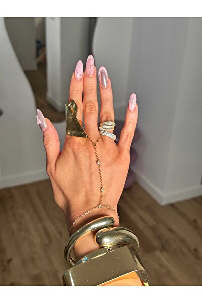ohmygod jewelry 925 Argint Brățară-inel din argint 925 placat cu aur și perle - Krishna