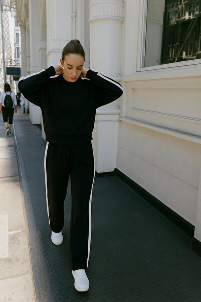 HAKKE Şerit Detaylı Modal Kumaş İkili TAKIM