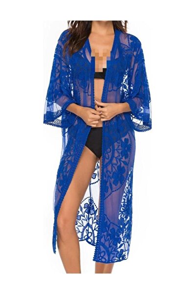 HALAMODO كارديجان كيمونو طويل للشاطئ للنساء، أغطية بيكيني مفتوحة من الأمام لل...