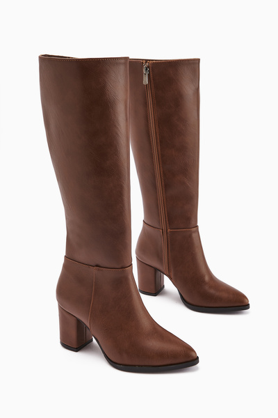 Limoya Deniza Taba Topuklu Kadın Çizme