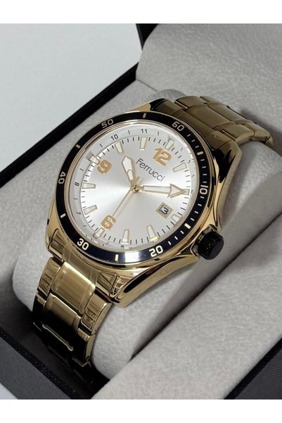 Ferrucci Men's Watch with Metal Case - Metal Strap 3 Atm Water Resistant