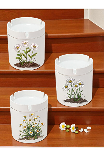 lili hediyelik Μοντέλα τασάκιας με θέμα τις μαργαρίτες - 3 τεμάχια - Τασάκια ...