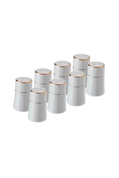 ORIAN 8-piece white porcelain salt and pepper shaker set