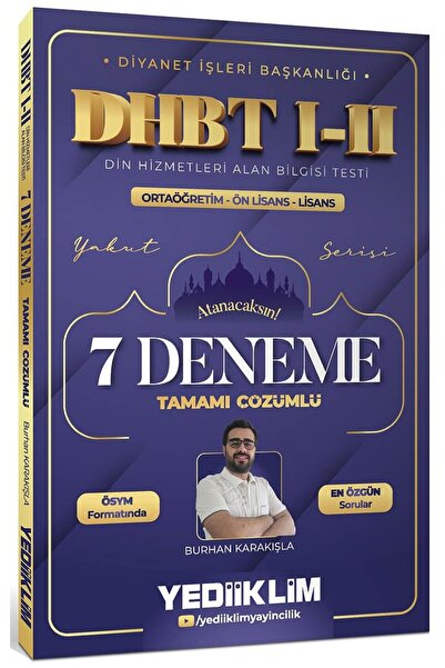Yediiklim Yayınları Diyanet İşleri Başkanlığı DHBT I-II Ortaöğretim Ön Lisans...