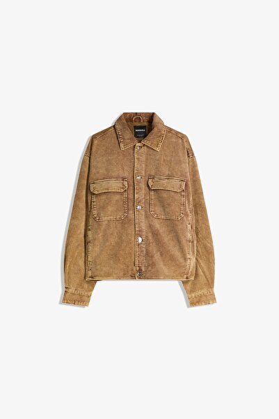 Bershka Fitilli kadife boxy ceket