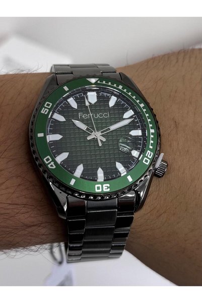 Ferrucci Men's Watch with Metal Case - Metal Strap 3 Atm Water Resistant
